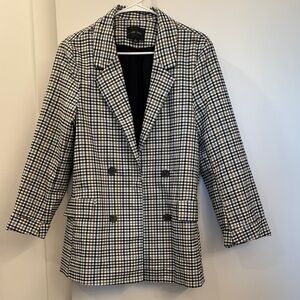 Love Tree Black and White Plaid Blazer